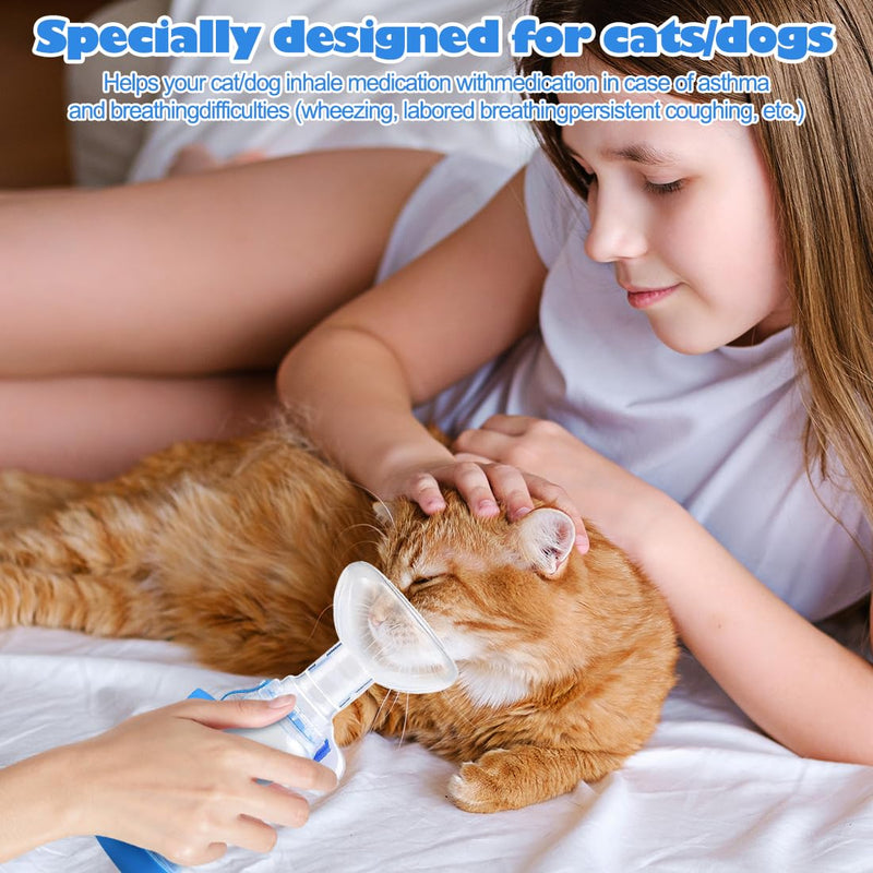 Pet Inhaler with 2 Masks for Cats and Dogs | Aerosol Chamber with Breathing Indicator | MDI Compatible | Soft Silicone Masks | Portable Respiratory Aid