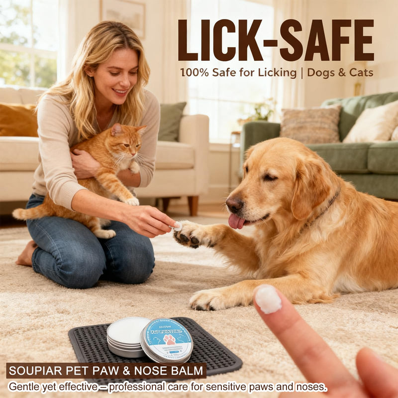 Vet-Approved Dog Paw Balm & Nose Butter 2.1oz - Lick-Safe All-Natural Moisturizer with Coconut Oil, Nourishes Dry Paws & Noses, Protects Against Hot Pavement & Winter Cold for Dogs, Cats & Horses - PawsPlanet Australia