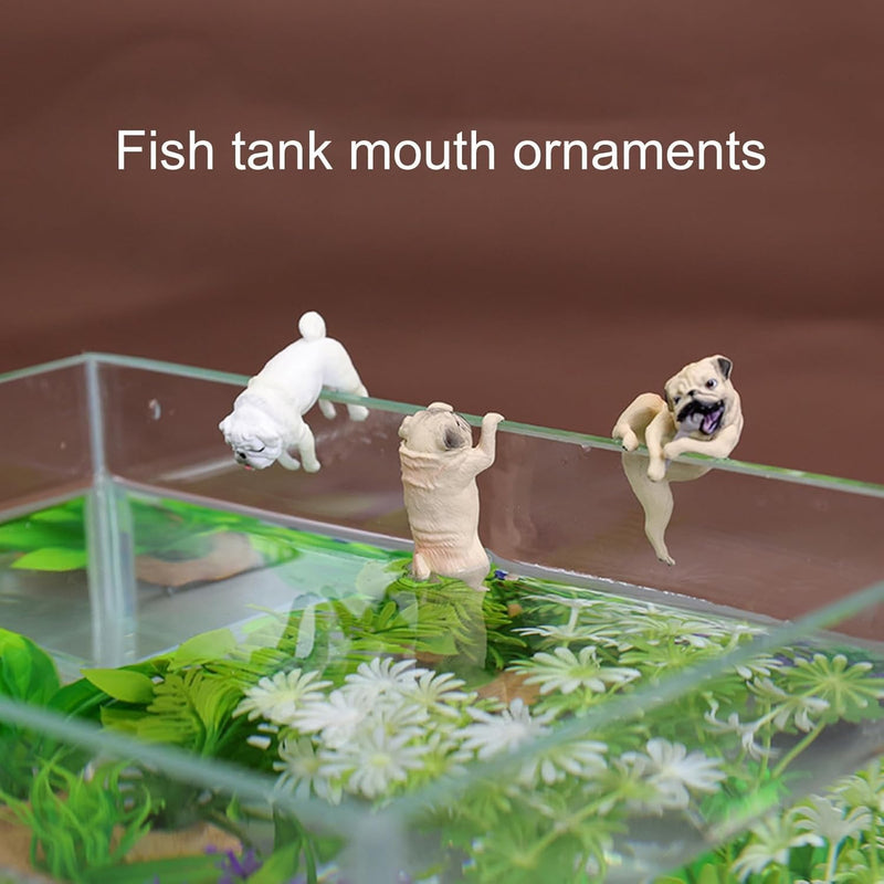 Fish Tank Decorations Resin Cute Climbing Pug Dog Statue Figurines Aquarium Decor Miniature Animal Toy Dollhouse Ornament Landscape Scenes Fish Tank Accessories C, Aquarium Décor Thematic Ornaments - PawsPlanet Australia