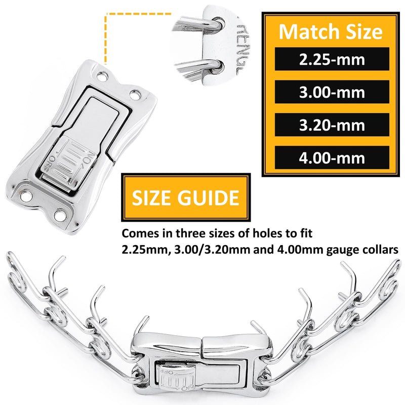 MOZETO Quick-Release Buckle for Prong Collar, Stainless Steel Metal Buckle for 2.25mm 3.0mm 3.2mm 4.0mm Pinch Collar - PawsPlanet Australia