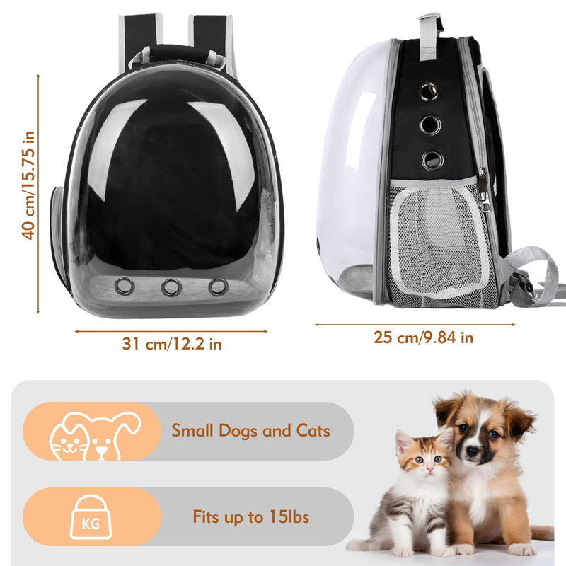 Cat Carrier Backpack, Cat Carrier Backpack for Small Medium Cat Puppy Dog, Transparent Space Capsule Pat Carrier Backpack, Airline-Approved Pet Carrier, Designed for Travel Hiking Walking Camping - PawsPlanet Australia