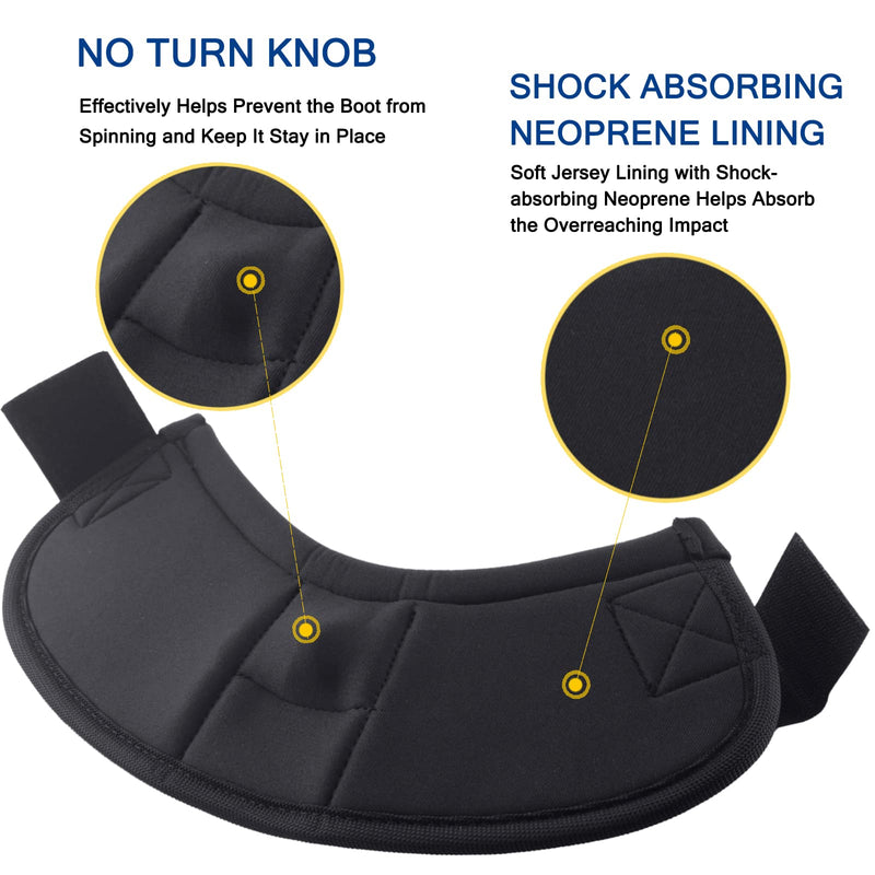 Equine Ballistic Overreach No-Turn Bell Boots for Horses - Horse Hoof Protection Boots (Sold in Pairs) Black X-Large