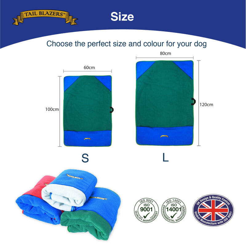 Super Absorbent Microfiber Dog Towel. Extremely Absorbent, Ultra Soft Quick Dry Towel. Dogs Accessories for Grooming. Cat, Horse, Dog Dryer Featuring Hand Corner Pockets. L 80x120cm Green Large