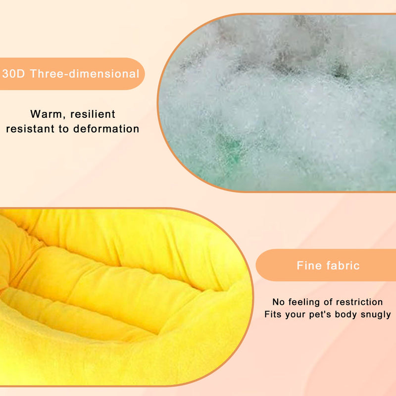 Dog & Cat Bed for Indoor Cats Relaxing Banana Mattress Fluffy Pet Mattress Waterproof Memory Foam Pet Bed with Sides Suitable for Small and Medium-Sized Dogs and Cats Guinea Pig Bed (Small) - PawsPlanet Australia