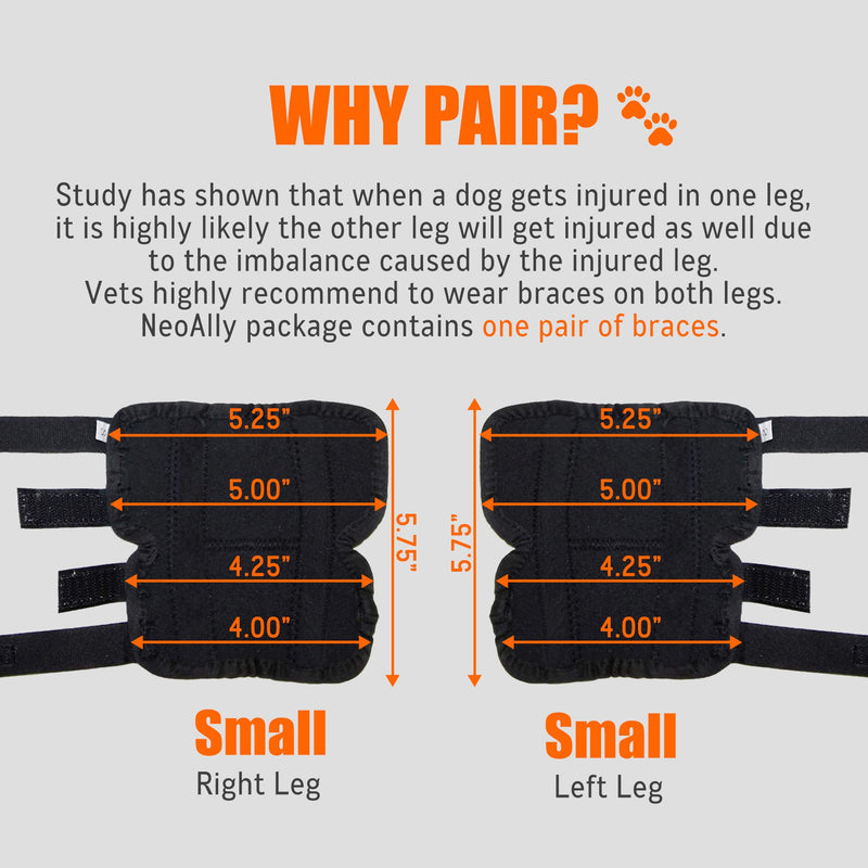 NeoAlly - Rear Leg Hock Brace with Metal Spring Strips, Dog Leg Brace for Rear Leg, Hock & Ankle Support, Rear Dog Leg Brace for Large Dogs, Long. (Both Legs, Small) Both Legs