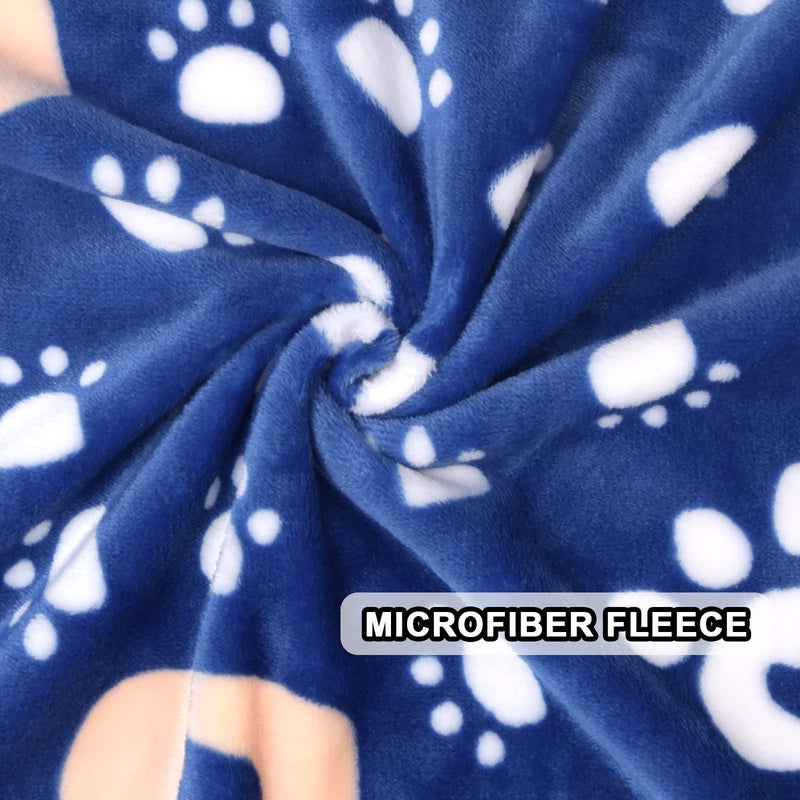 Dog Blanket, Soft Fleece Dog Blankets for Large Dogs, Fluffy Flannel Pet Cat Puppy Blanket Mat Cover for Bed Couch, Cute Paw Print Throw Blanket for Dogs, Blue 60"X50" 60" X 50" - PawsPlanet Australia