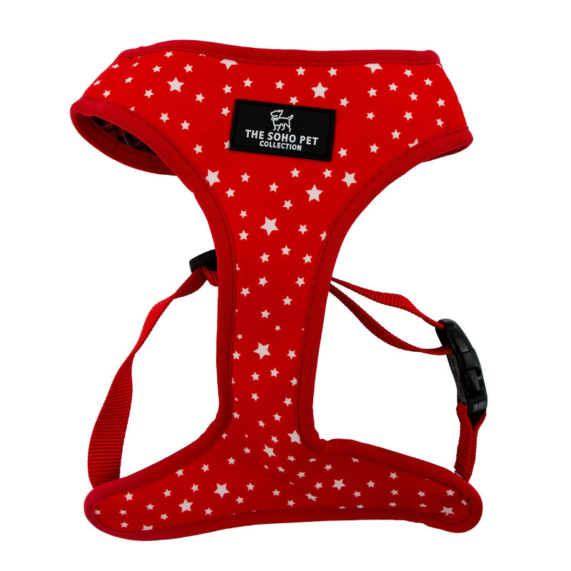 Ancol Reversible Dog Harness Tartan Star Patterned - Comfortable Weatherproof Pet Accessory - Lightweight Fashionable Puppy Outfit - L Tartan/Star Large
