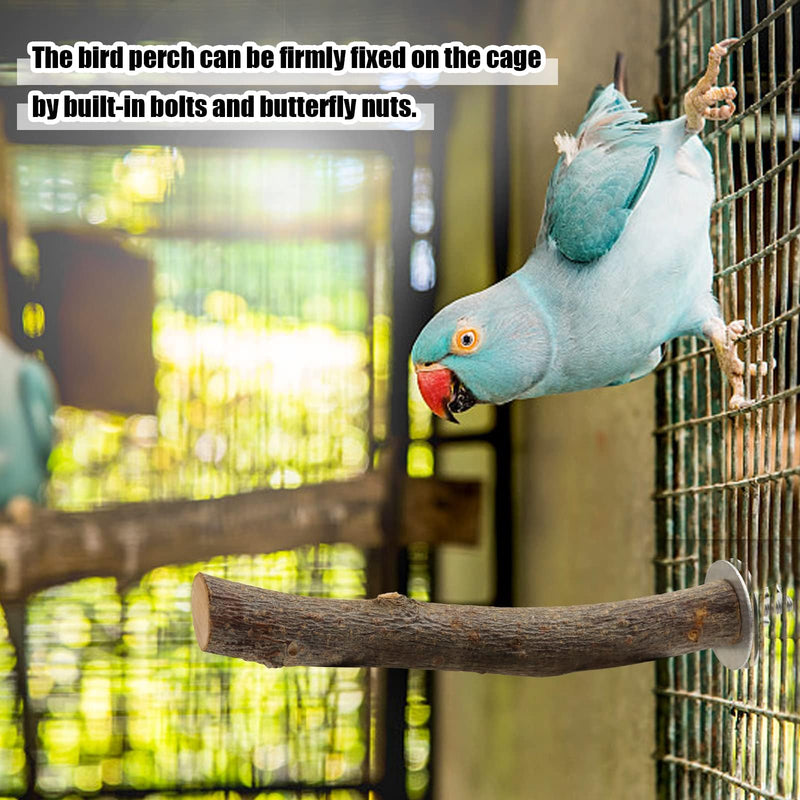 Natural Wood Bird Perches for Cage, Parrot Perch Stand & Platform, Bird Cage Accessories for Parakeets, Cockatiels, Conures, Lovebirds (Brown, Core Perch & Platform - 8PCS) brown - PawsPlanet Australia