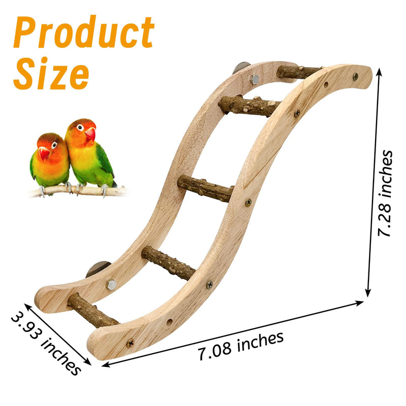 Hamiledyi Nature Wooden Bird Ladder Pet Parrots Climb Bridge Exercise Stands for Parakeet Climbing Chewing Bridge Bird Cage Accessories for Cockatiel Parakeet Lovebirds Budgie Style 3 - PawsPlanet Australia