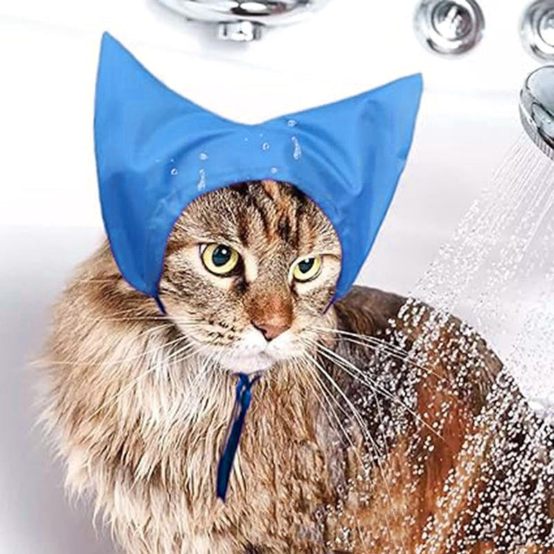 Ear-protecting cat bathing hat, waterproof shower hat for home care, shower caps, bathing accessories, bathing accessories Purple