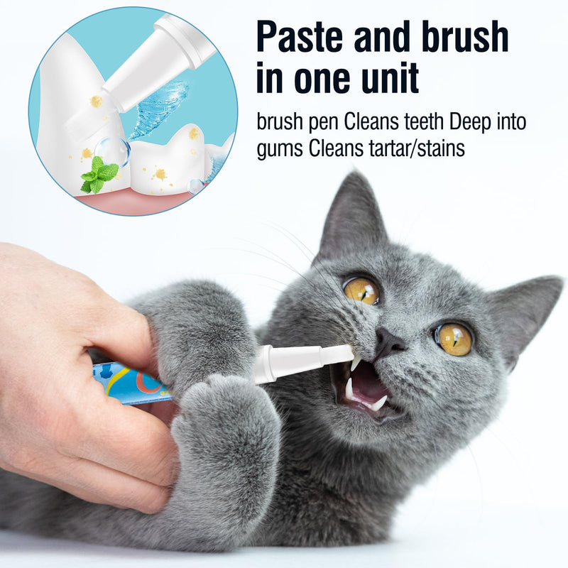 3 x Pet Toothbrush Pen, Dog/Cat Teeth Whitening & Cleaning Pen for Dental Care, Pet Natural Plants Tartar Remover Tool