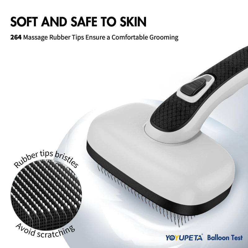 Cat Brushes for Indoor Cats - Self Cleaning Slicker Brush for Shedding Short & Long Haired Dogs, Skin Friendly Deshedding Grooming Tool to Removes Loose Fur, Mats,Tangles & Undercoat, Gray - PawsPlanet Australia