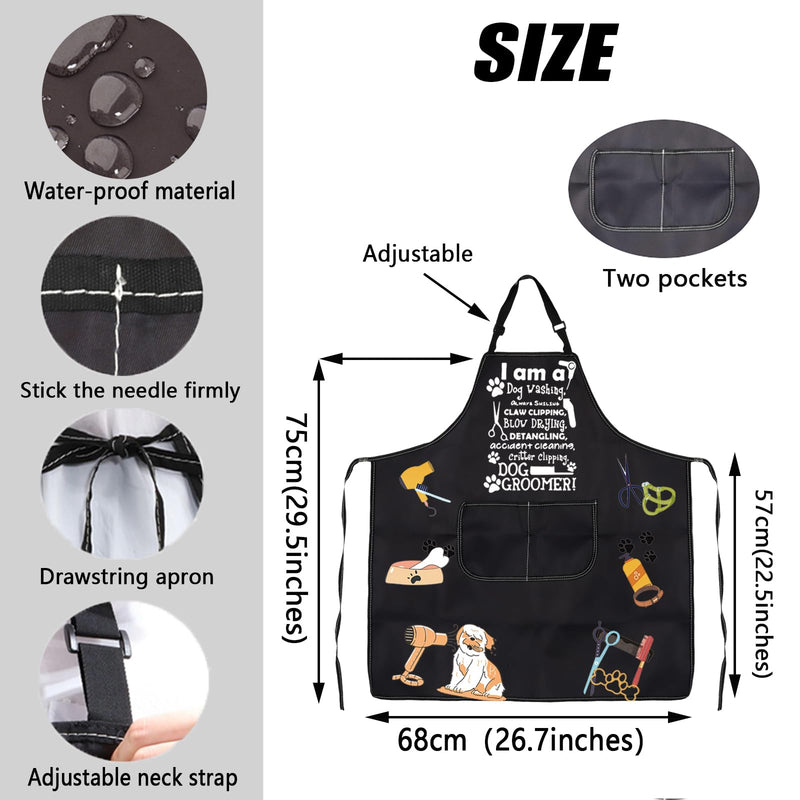 JXGZSO Dog Groomer Gifts Dog Groomer Apron Pet Grooming Apron Dog Hairdresser Gifts Dog Stylist Gifts Dog Groomer Smock Dog Washing Apron - PawsPlanet Australia
