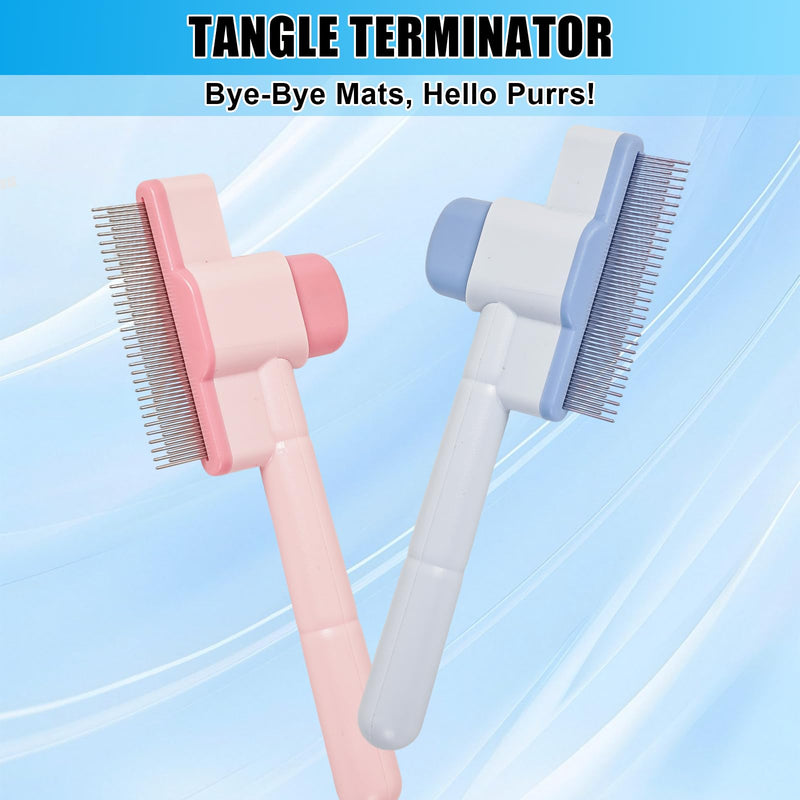 2PCS Flea Comb for Cats & Dogs – Magic Self-Cleaning Cat Grooming Brush with Stainless Steel Teeth, Cat Combs for Fleas and Ticks, Indoor Pets, Fine Tooth Comb for Kittens - PawsPlanet Australia