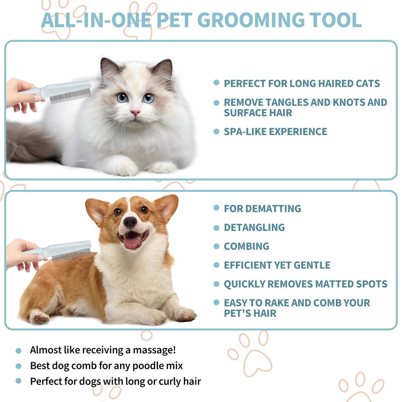 ROPO 2pcs dog brush & 2in1 pet grooming comb for dogs and cats - PawsPlanet Australia