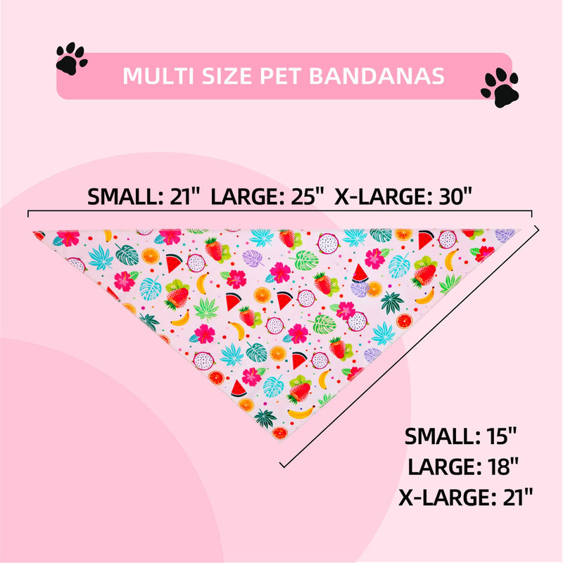 Dog Cooling Bandana XLarge 1PCS, Breathable Summer Triangle Scarfs Bibs with Cute Fruit Pattern, Adjustable Breed Handkerchief for Large Dogs Pets Gift Strawberry Cooling X-Large - PawsPlanet Australia