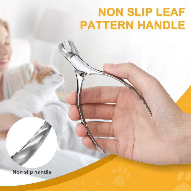 BEZOX Pet Nail Clippers, Whole Stainless Steel Cat Claw Trimmer with Anti Slip Handle, Autoclavable Small Dog Nail Clipper Cutters - Silver - PawsPlanet Australia