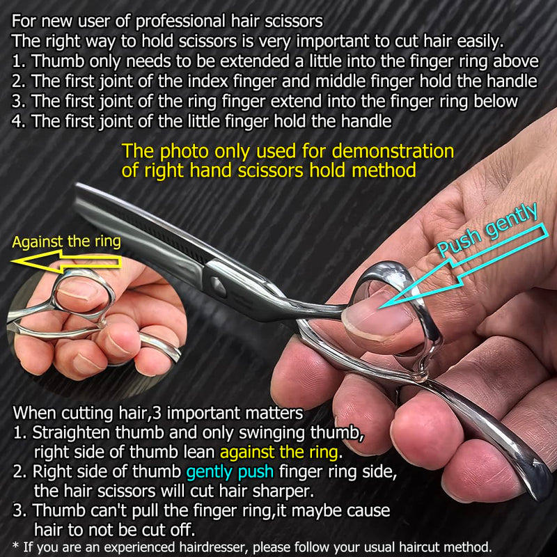 6" Barber Hair Scissors Hair Thinning Shears Professional Hair Thinning Scissors 30 Teeth 440C Silvery Convex Edge KINSARO for Hairdresser Barbershop or Home Use 6" Thinning