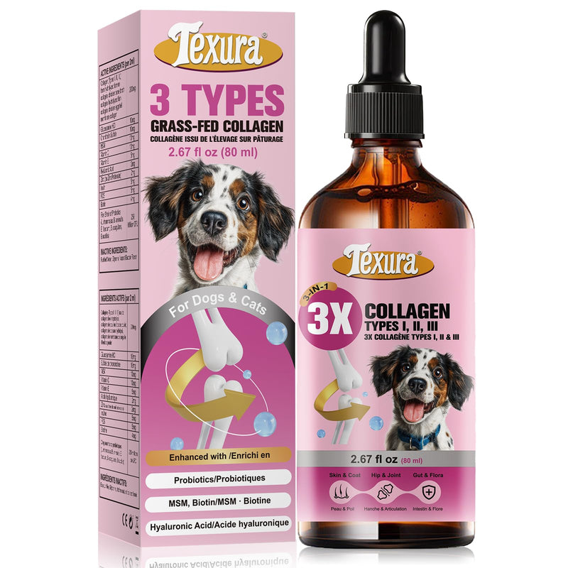 Liquid Collagen for Dogs & Cats - Grass-Fed Hydrolyzed - for Joint, Hip, Skin & Coat Nutritional Support 1