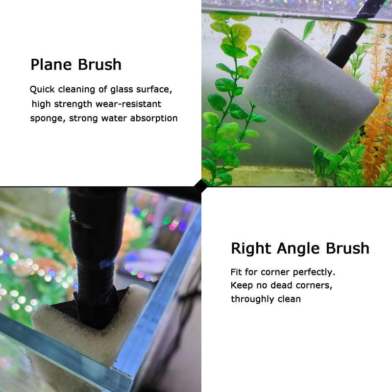 AQUANEAT Fish Tank Cleaning Tools, 6 in 1 Aquarium Cleaning Tools, including Algae Scraper, Sponge Pad, Fish Net, Gravel Rake and Cleaning Brush