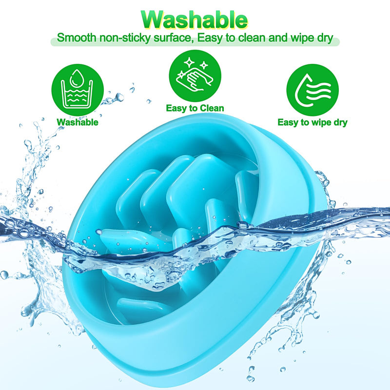 Slow Feeder Dog Bowls 2 Pack, Anti-Slip Slow Eating Dog Bowl, Maze Dog Food Bowl, Anti-Choking Puzzle Feeder Dog Bowl, Slow Feeder Bowl for Dogs & Cats, All Breeds Pets (Blue&Purple) Blue&Purple - PawsPlanet Australia