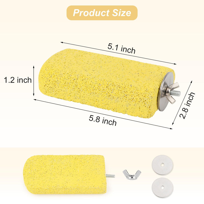Wontee Bird Chewing Toys Grinding Beak Bird Perch Stand for Budgies Parakeets Cockatiels Lovebirds Conures Rats Squirrels, 2 Packs (Yellow+Fuchsia) Yellow+Fuchsia - PawsPlanet Australia