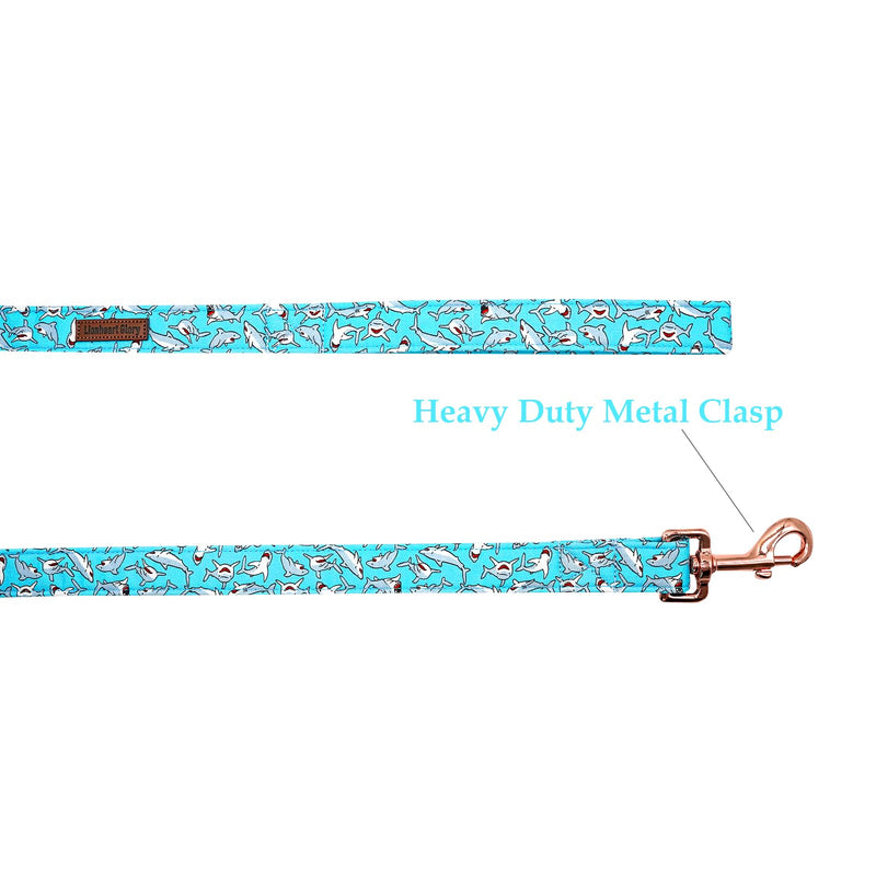 Lionheart glory Strong Dog Leash Shark Durable Blue Dog Leashes with Comfortable Soft Handle for Small Medium and Large Dogs Medium (Pack of 1） - PawsPlanet Australia