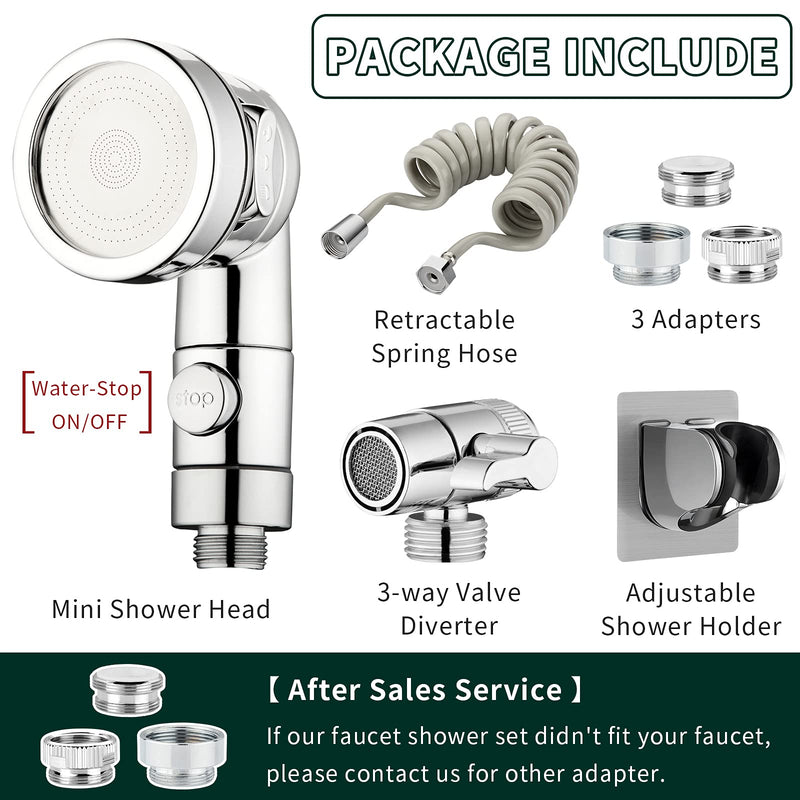 ZCONIEY Sink Faucet Sprayer Attachment Hair Pet Rinser Showerhead with Stop Water-saving Function 1-Silver Sink Shower Set - PawsPlanet Australia
