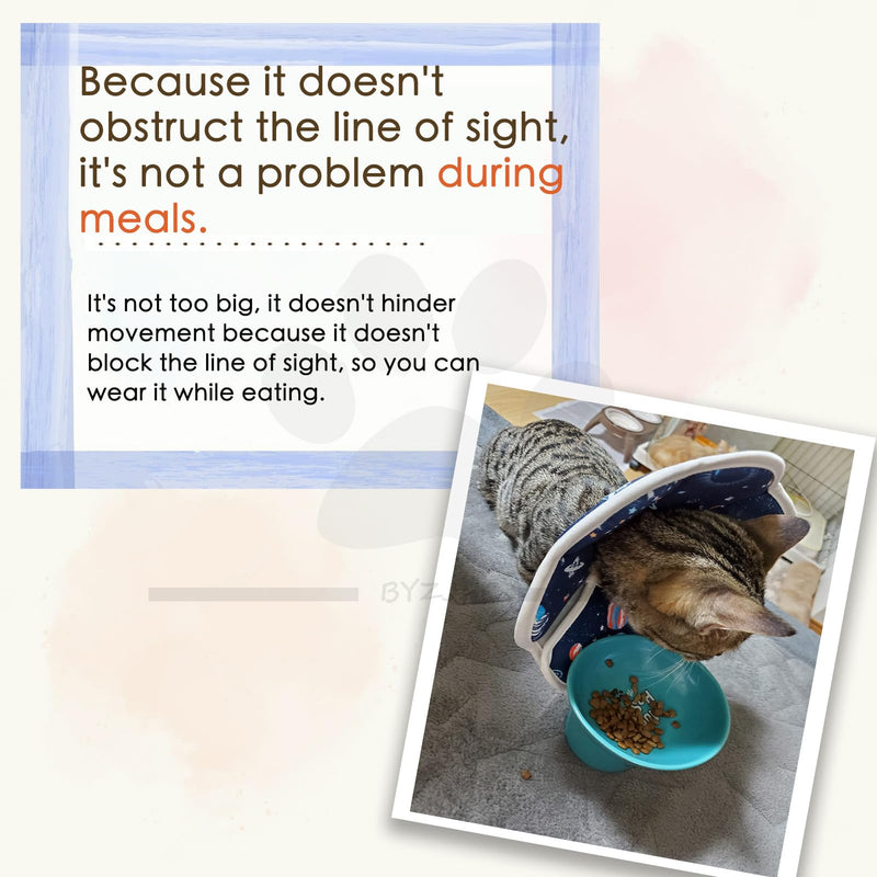 Soft Cat Recovery Collar,Adjustable Cat Cone,Cat Protective Cone Collar After Surgery,for Cats (Starry Sky, M) Starry Sky Medium - PawsPlanet Australia