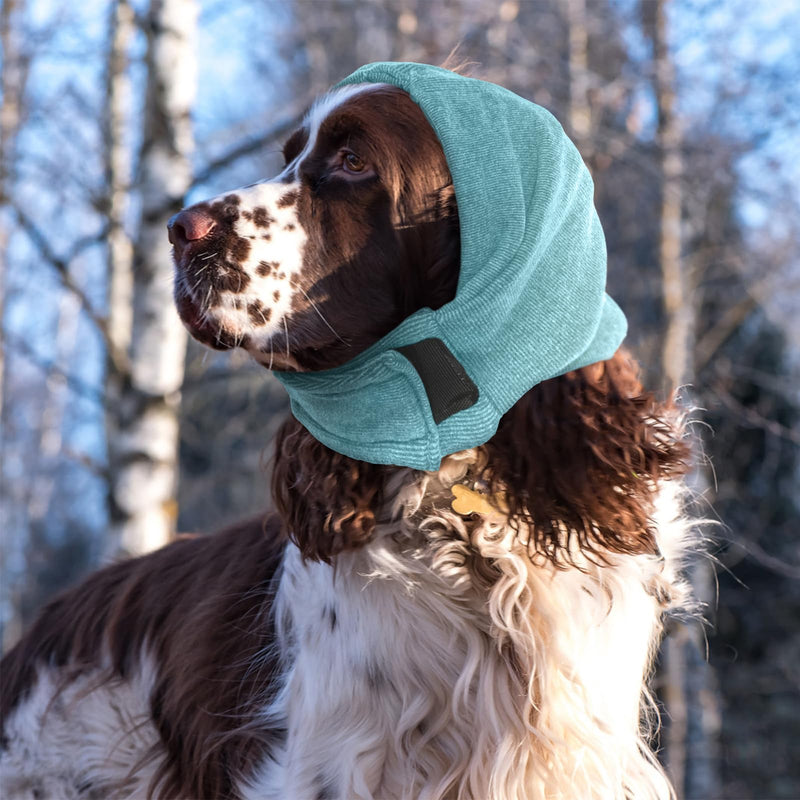Nanaki Dog Calming Hoodie Hematomas Ear Wraps for Dogs, Fireworks Snood For Dogs Grooming Dog Hood for Noise Protection Dog Ear Covers for Blow Drying Dog Ear Protector Dog Headband for Anxiety Relief S(Head Girth:10.6"-15.7") Light Green - PawsPlanet Australia