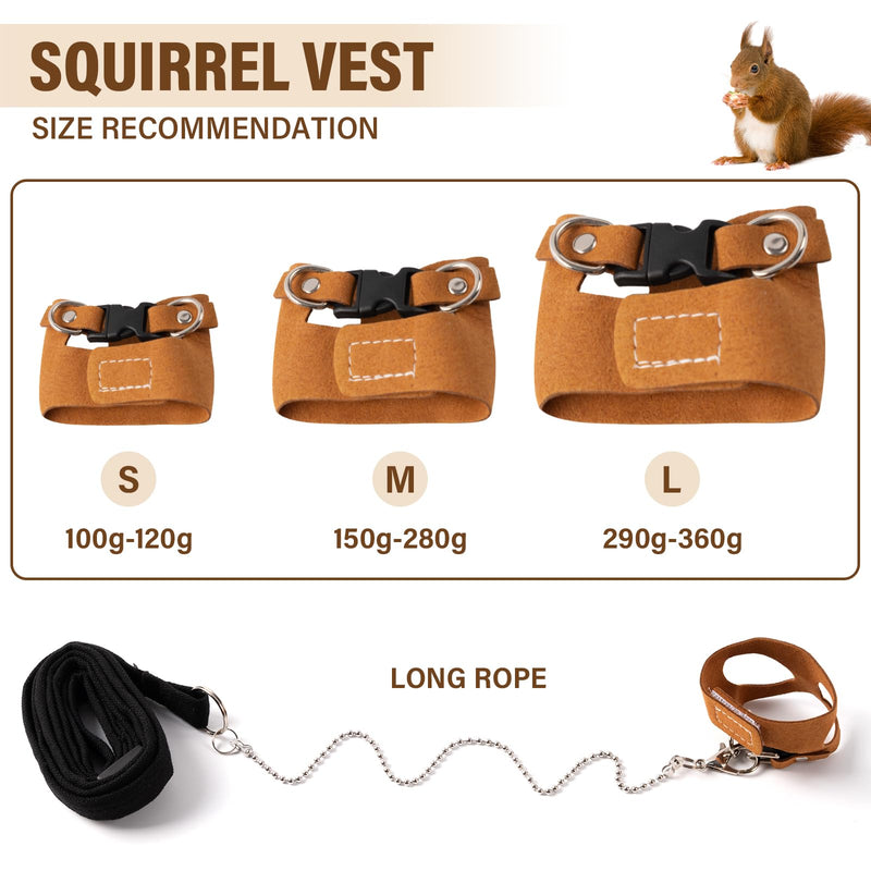 3Pcs Rat Harness and Leash, Small Animal Training Walking Vest Leash Adjustable Traction Rope Strap for Squirrel Gerbil Chinchilla Rat (Brown) Brown - PawsPlanet Australia