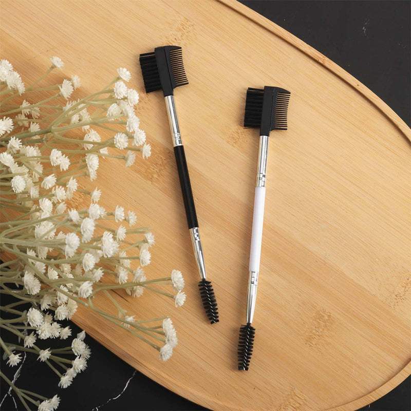 2pcs Double-Headed Dog Eye Comb, Soft Bristles Dog Eye Cleaning Brush 2 in 1 Dog Eye Booger Tear Stain Remover for Puppy Cat Pet Grooming Tools (Black, White) - PawsPlanet Australia