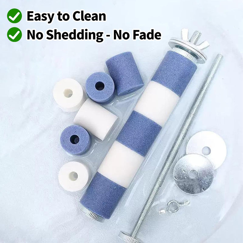 AOTU Bird Perch Rough-surfaced Parrot Perch Bird Stand for Cage– Durable Beak & Claw Trimming Grinding Stone for Conure, 7.9” x 1” – Safe Non-Toxic Long-Lasting Cockatiel Cage Accessory Blue and White 7.9” - PawsPlanet Australia