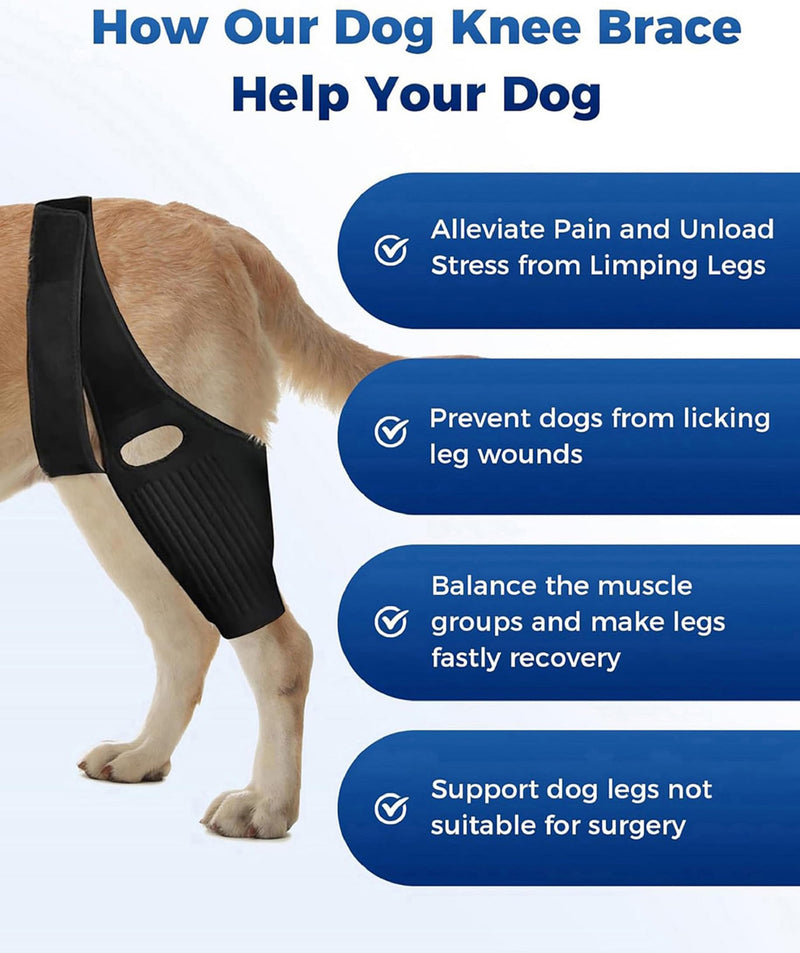 Dog Knee Brace, Dog ACL Brace for Front Torn and Back Hind Rear Legs ACL Tear, Dog Hip Knee Leg Brace for Hip Dysplasia, Dog Luxating