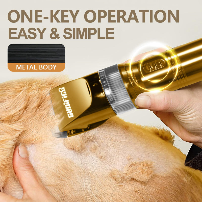 Professional Dog Grooming Clippers for Thick Coat - Dog Hair Trimmer for Grooming- Sheep Shears for Thick Hair – Pet Grooming Clippers for Dogs, Cats, Sheeps, Horse (Gold) Gold - PawsPlanet Australia