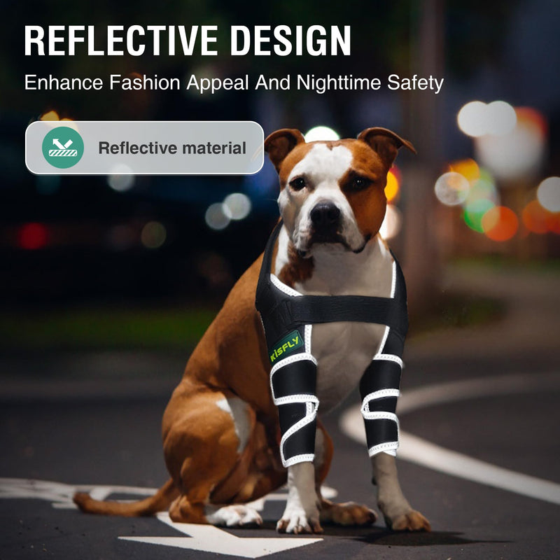 Dog Front Leg Brace for Dogs, Supports Elbow & Shoulder Joints, Helps Reduce Hygroma, Calluses & Pressure Sores, Anti-Licking Reflective Design, Right Leg, Size XXL
