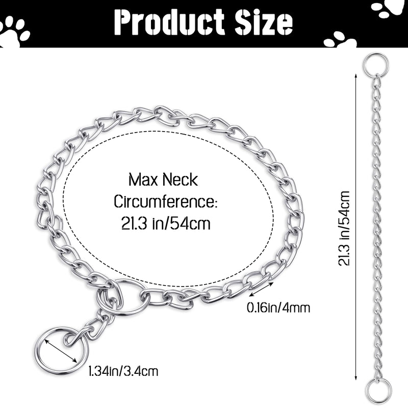Chain Collar for Dogs Alloy Steel Pet Training Collars Metal Slip Link Training Heavy Duty Dog Collar Adjustable Martingale Puppy Collars for Small Medium Large Big Breed Dogs - PawsPlanet Australia