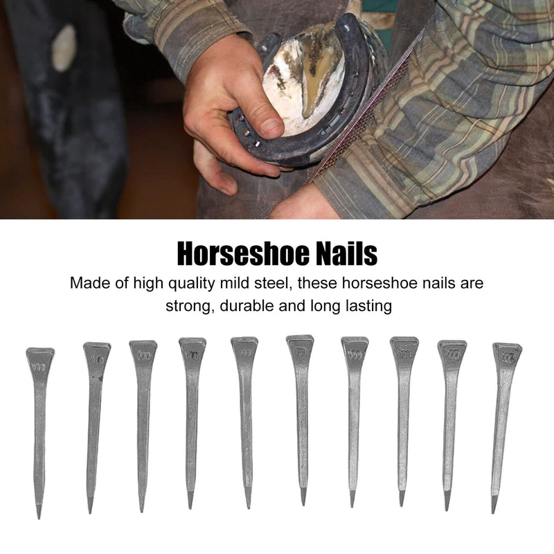 TOPINCN 250pcs Horseshoe Nails, 41mm/1.6in Horseshoe Nails High Tensile Strength Good Elasticity Crafted Steel Horse Shoes Nails Horseshoe Tools(FJ0RACE) - PawsPlanet Australia