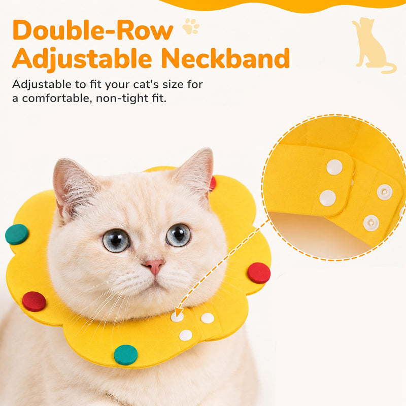 5 pcs Cat Neck Brace, Soft Protective Collar for Cats After Surgery, Adjustable Anti-Lick Collar for Wound Healing, Scratch Protection and Recovery