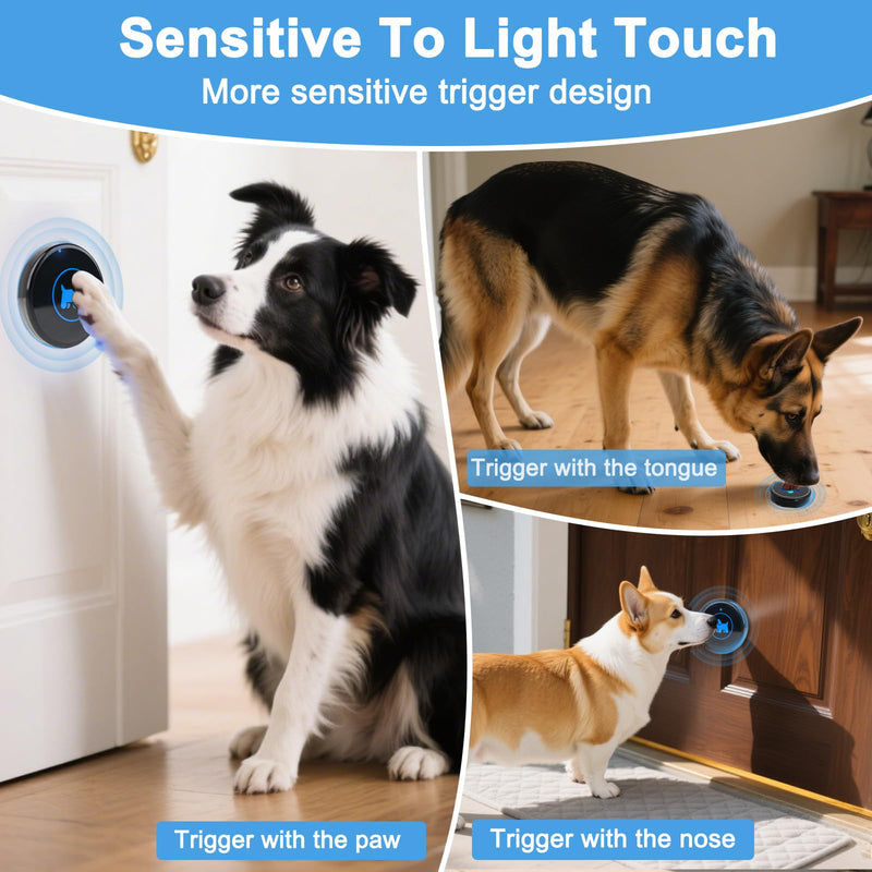 Dog Door Bell, Wireless Dog Doorbells for Potty Training – Dog Bells to Go Outside, 1000Feet Range, Waterproof Button, 55 Melodies & 5 Notification Modes (2 Buttons) 2 Buttons - PawsPlanet Australia