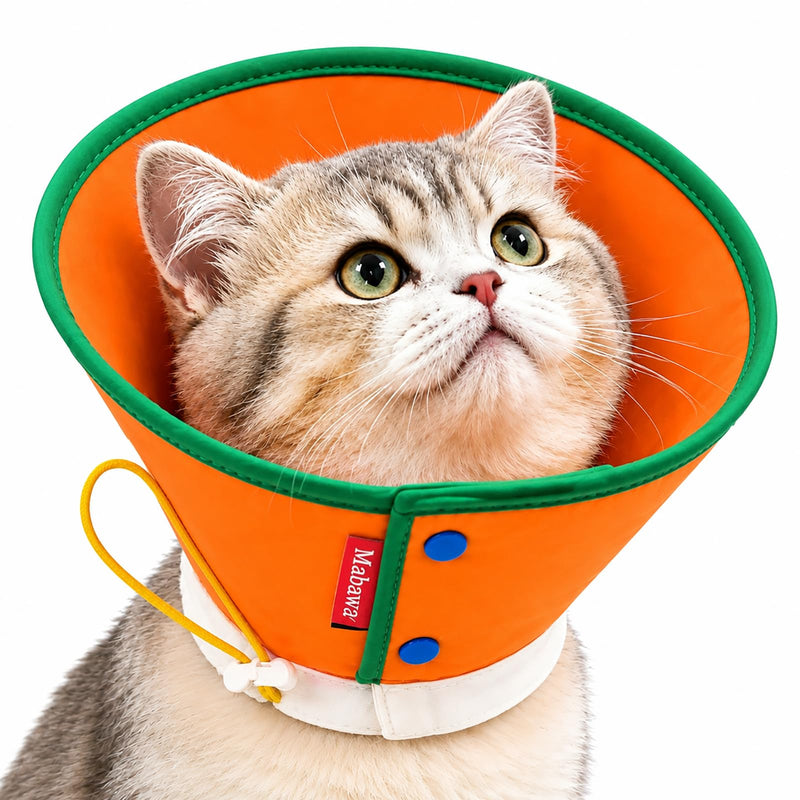 Soft Dog Cone Collar for Dogs & Cats, Adjustable Elizabethan Recovery Collar, Lightweight EPE Material, Post-Surgery Wound Protection (Orange, S) Orange