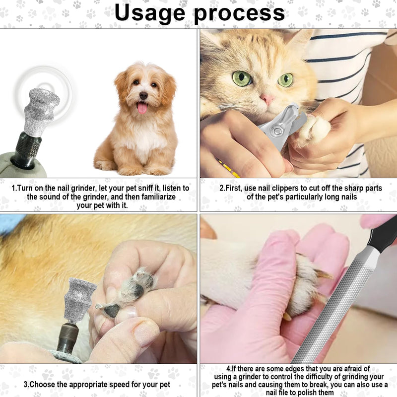 Diamond Dremel Dog Nail Grinder Attachment & Dog & Cat Pets Nail Clippers and Trimmers, Dremel Accessories & Dog Nail Trimmers with Safety Lock to Avoid Over Cutting, Grooming Tool for Pets YCA - PawsPlanet Australia