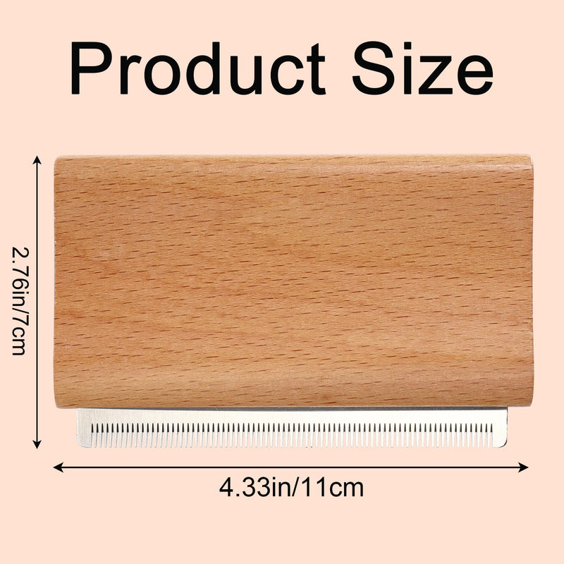 Dog Deshedding Brush, Wooden Pet Kitten Hair Shedding Grooming Brush with Fine Comb Teeth Puppy Kitty Deshedding for Small Medium Large Dog Cat with Long Short Straight and Wavy Fur(Wood Color) - PawsPlanet Australia