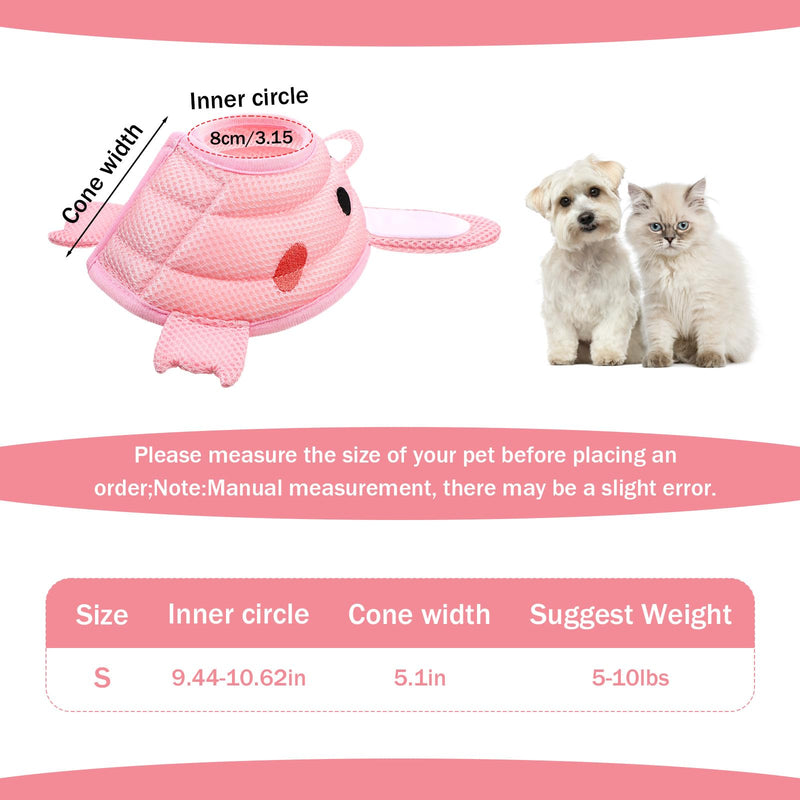 Nogeqi Soft Cone for Cats, Cute Rabbit Shape Cat Donut Collar, Adjustable Pink Cat E Collar, Lightweight Cats Cones to Stop Licking, After Surgery for Pets Small Dogs Kittes(M)