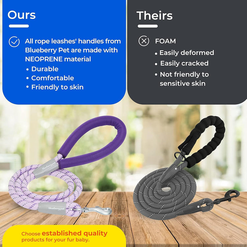 Blueberry Pet Heavy Duty Reflective Braided Handmade Dog Rope Leash in Flame Red and Azure Blue, 4 ft, Strong Leashes for Dogs - PawsPlanet Australia