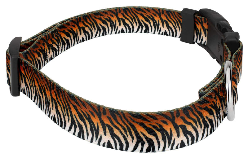 Country Brook Petz - Deluxe Bengal Tiger Stripes Dog Collar - Made in The U.S.A. - Animal Prints Collection Featuring Wild Designs (5/8 Inch, Small) Small (Pack of 1) - PawsPlanet Australia