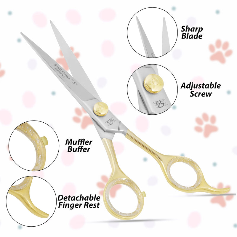 RnK 7.5" Professional Pet Dog Grooming Scissors Japanese SS Shears Hair Trimmer