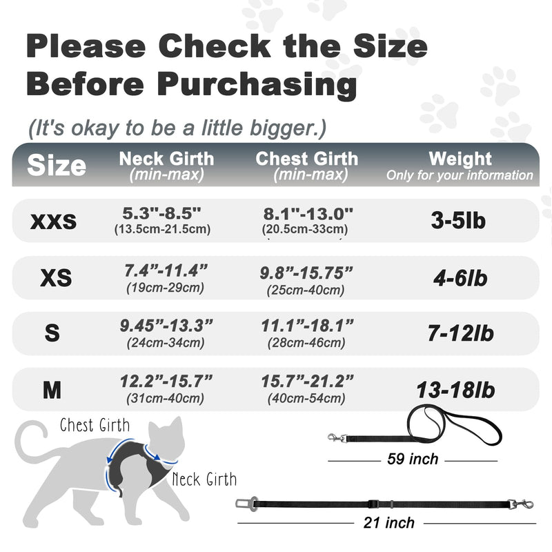 Cat Harness and Leash for Walking, The Upgrade Can be Adjusted in Four Directions and Breathable Cat Harness for Anti Escape That can be Fitted and Positioned, Reflective Strips Harness, Purple,XS Extra Small (4-6lb)