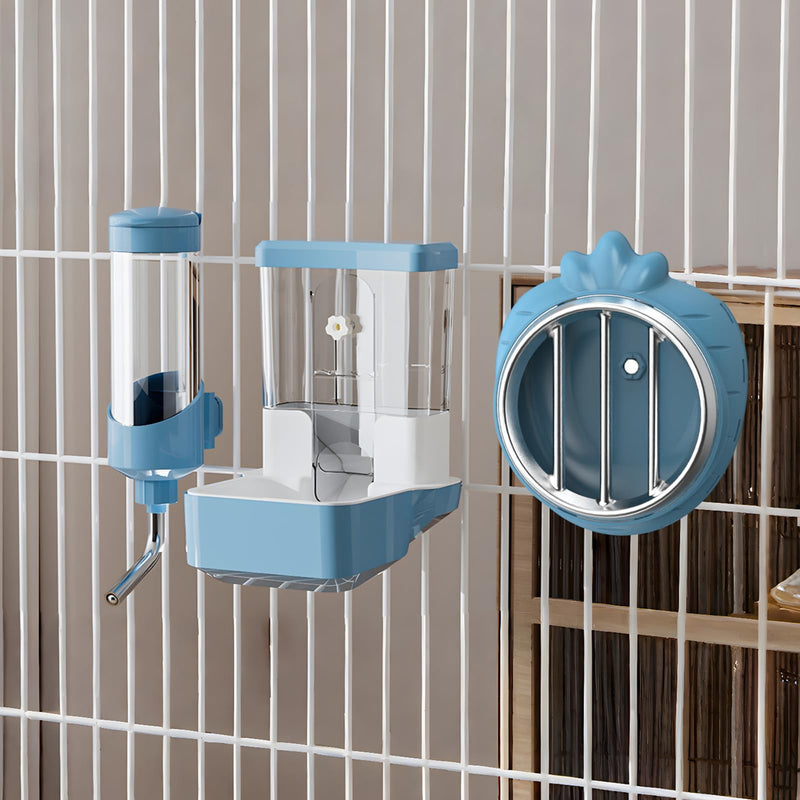Small Animal Hay Feeder, Chew-Proof ABS Body, 304 Stainless Steel Grid Timothy Alfalfa Rack for Rabbit Bunny Guinea Pig Chinchilla Cage Hutch Crat (34oz, Gray) 34oz - PawsPlanet Australia