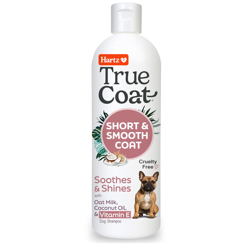Hartz True Coat Short & Smooth Coat Dog Shampoo, Soothes & Shines with Oat Milk, Coconut Oil & Vitamin E - PawsPlanet Australia